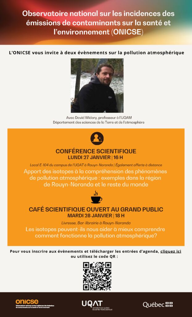 Affiche des conférences de David Widory sur les isotopes
